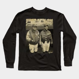 Babe Ruth and Lou Gehring, Former Captain of The New York Yankees Long Sleeve T-Shirt